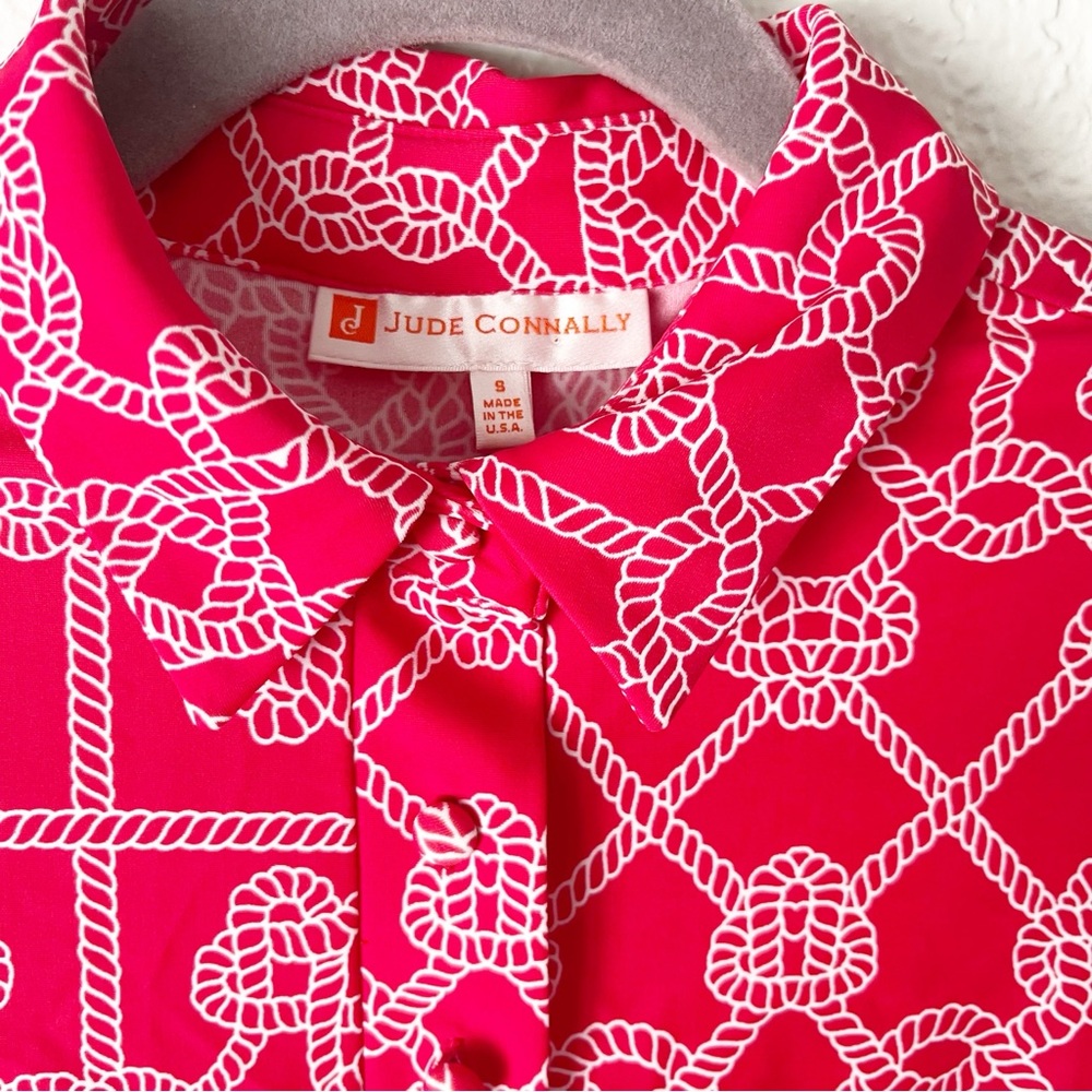 Jude Connally Red and White Patterned Dress - Picture 5 of 6